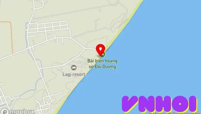 bản đồ của Bãi biển đồi dương Bình Tân Bãi biển trong Bình Thuận