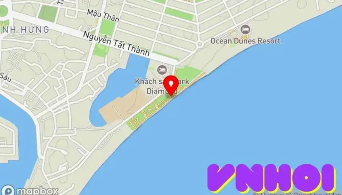 bản đồ của Bãi biển Đồi Dương Điểm thu hút khách du lịch trong Bình Thuận