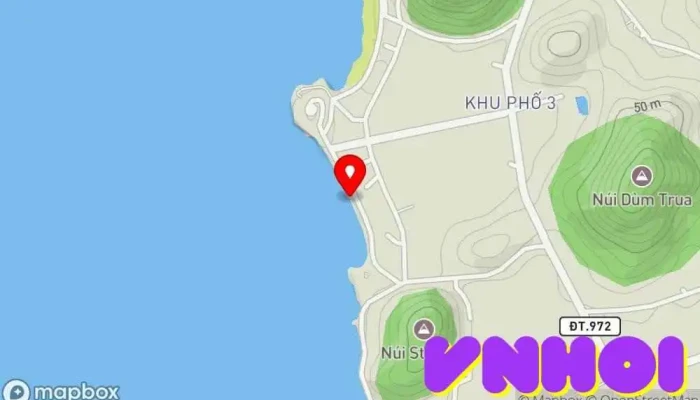 bản đồ của Bãi tắm Mũi Nai Nhà chòi trên bãi biển, Điểm thu hút khách du lịch trong Hà Tiên