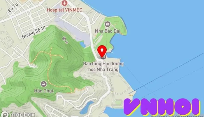 bản đồ của Bảo Tàng Hải Dương Học Bảo tàng, Viện nghiên cứu, Điểm thu hút khách du lịch trong Khánh Hòa