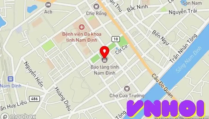 bản đồ của Bảo tàng tỉnh Nam Định Bảo tàng, Điểm thu hút khách du lịch trong Nam Định