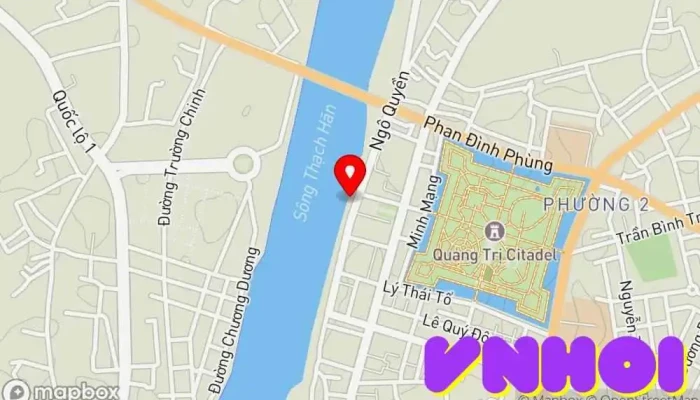 bản đồ của Bến Thả Hoa - Đền Tưởng Niệm Bờ Nam Thạch Hãn Điểm mốc lịch sử trong Phường 2