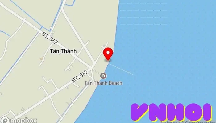 bản đồ của Biển Tân Thành Điểm thu hút khách du lịch trong Tiền Giang
