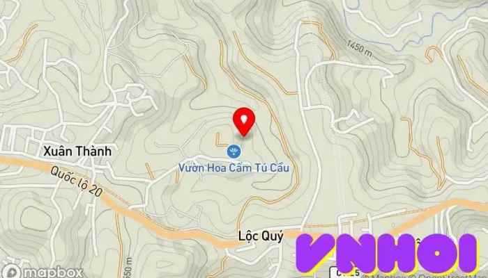 bản đồ của Cánh đồng hoa Cẩm Tú Cầu Vườn, Điểm thu hút khách du lịch trong Lâm Đồng