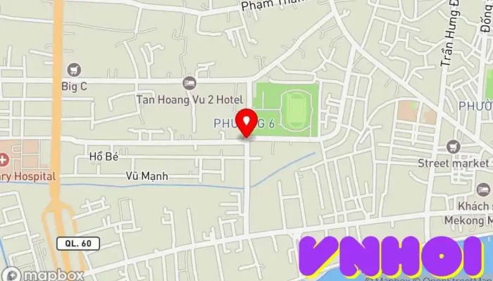 bản đồ của Chợ đêm Mỹ Tho - Phường 6 Chợ đêm trong Tiền Giang