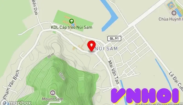 bản đồ của Chợ đêm Núi Sam - Châu Đốc Chợ đêm trong An Giang