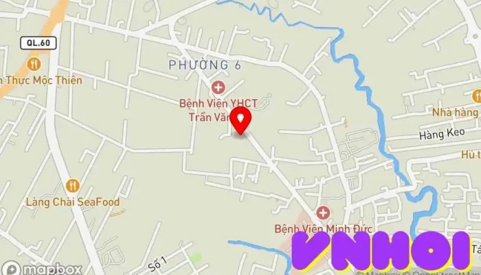 bản đồ của Chùa Bạch Vân Chùa phật giáo, Điểm thu hút khách du lịch trong Bến Tre