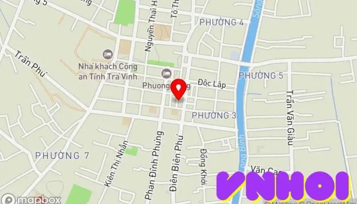 bản đồ của Chùa Ông Phước Minh Cung 關聖廟 福明宮 Nơi thờ cúng, Điểm thu hút khách du lịch trong Trà Vinh