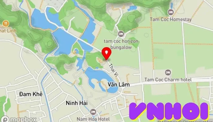bản đồ của Cố Viên Lầu Điểm thu hút khách du lịch trong Ninh Bình