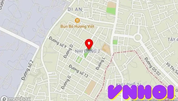 bản đồ của Công Viên Dĩ An Công viên trong Bình Dương