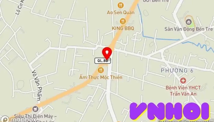 bản đồ của Công Viên Hàm Luông (Bùng Binh Mủ) Công viên trong Bến Tre