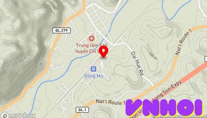 bản đồ của Đền Chầu Bát Cơ sở tôn giáo trong Lạng Sơn