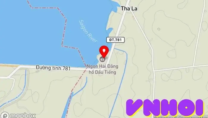 bản đồ của Điểm Tham Quan Hồ Dầu Tiếng Điểm thu hút khách du lịch trong Bình Dương