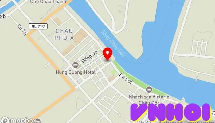 bản đồ của Đình thần Châu Phú Nơi thờ cúng trong An Giang