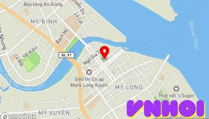 bản đồ của Đình thần Mỹ Phước Nơi thờ cúng trong An Giang