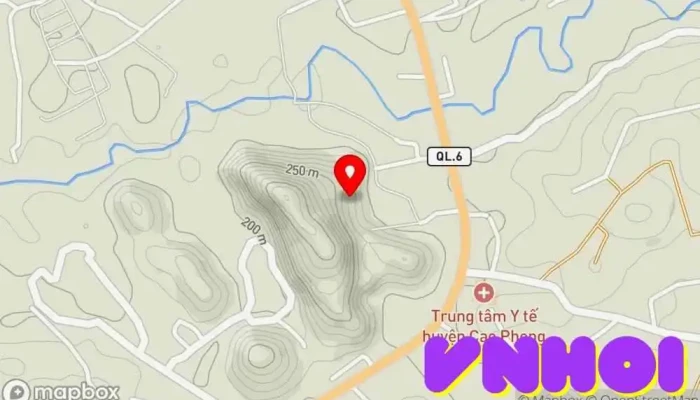 bản đồ của Động Hoa Sơn Điểm thu hút khách du lịch trong Hòa Bình