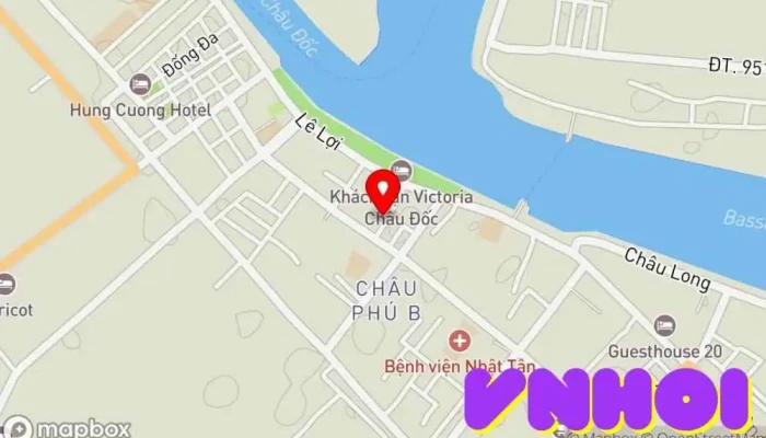 bản đồ của Hero Hostel & Billiards - Khách sạn Châu Đốc Khách sạn, Quán cà phê, Câu lạc bộ bi da lỗ trong An Giang