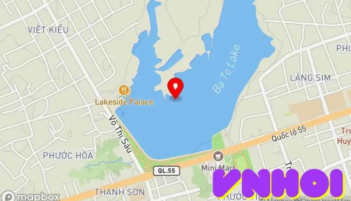 bản đồ của Hồ Bà Tô Hồ trong Bà Rịa - Vũng Tàu