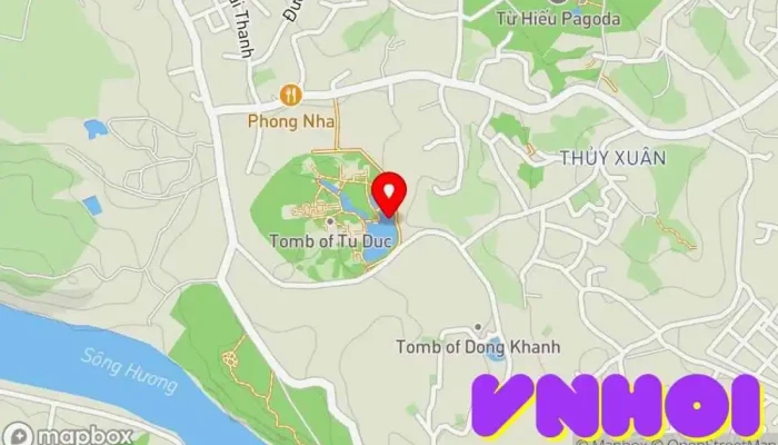 bản đồ của Hồ Lưu Khiêm Điểm thu hút khách du lịch trong Thành phố Huế
