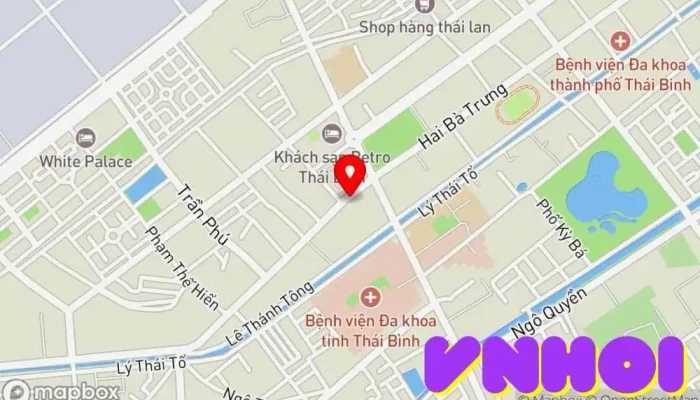 bản đồ của INFINITY HOTEL - HUNGTHINH TOWER Khách sạn nghỉ dưỡng, Nhà xuất bản sách, Câu lạc bộ trẻ em, Phòng tập thể dục, Cho thuê văn phòng ảo trong Thái Bình