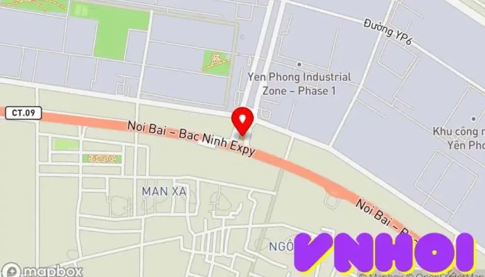 bản đồ của Khu công nghiệp Yên Phong Công ty bất động sản công nghiệp trong Bắc Ninh