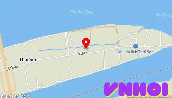 bản đồ của Khu vườn màu tím mạnh Trần cồn Thới Sơn Khu ăn uống trong Tiền Giang