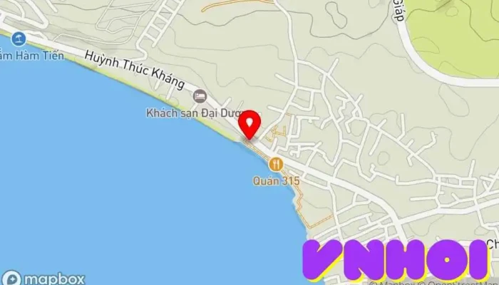 bản đồ của Làng chài Mũi Né Điểm thu hút khách du lịch trong Bình Thuận