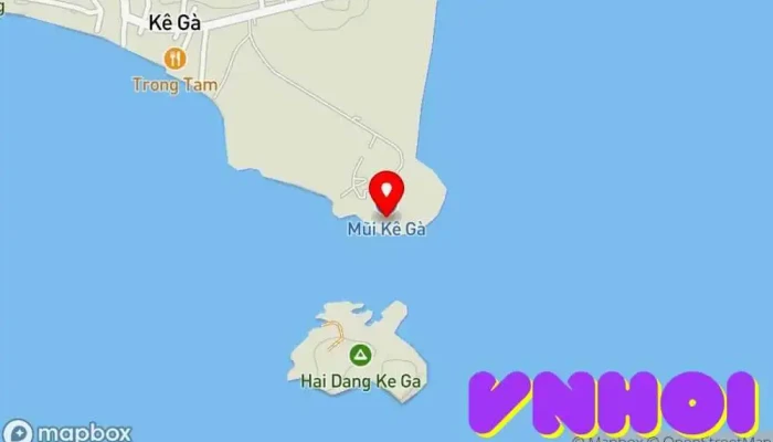 bản đồ của Mũi Kê Gà Địa danh, Điểm thu hút khách du lịch trong Bình Thuận