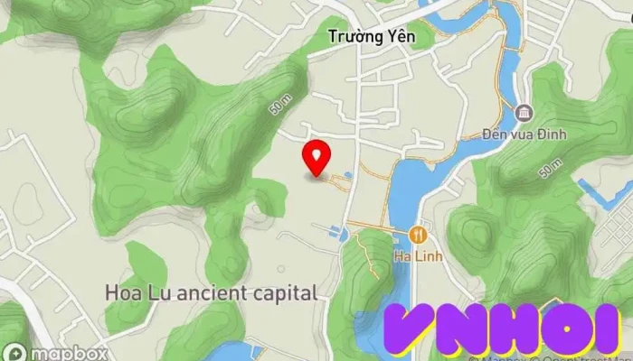 bản đồ của Nền cung điện Đinh-Lê Điểm thu hút khách du lịch trong Ninh Bình