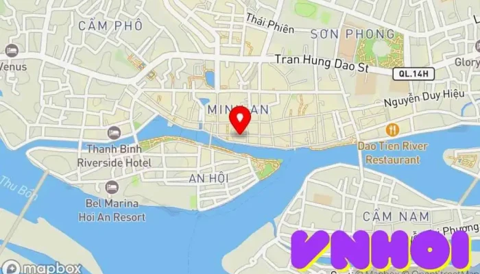 bản đồ của Nhà cổ Tấn Ký Tòa nhà di sản, Điểm thu hút khách du lịch trong Quảng Nam