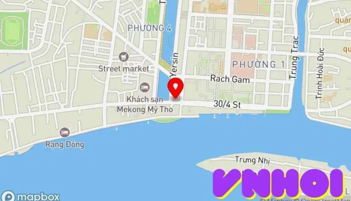 bản đồ của Nhà Văn hóa tỉnh Tiền Giang Trung tâm văn hoá trong Tiền Giang
