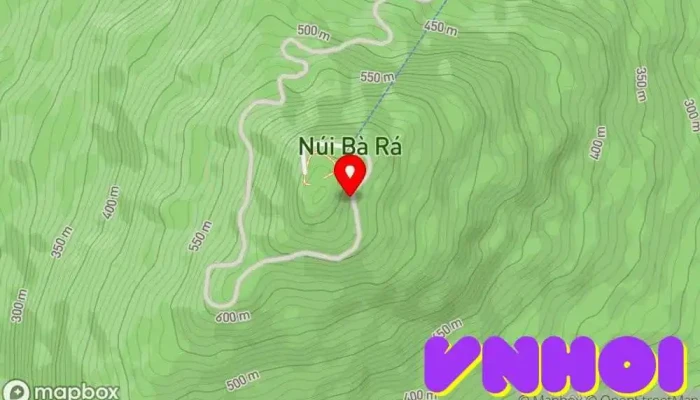 bản đồ của Núi Bà Rá Đỉnh núi trong Bình Phước