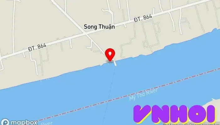 bản đồ của Phà Rạch Miễu Tạm (Bờ Sông Thuận, Châu Thành Tiền Giang) Dịch vụ phà trong Tiền Giang