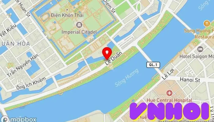 bản đồ của Phu Văn Lâu Địa điểm lịch sử, Điểm thu hút khách du lịch trong Thành phố Huế