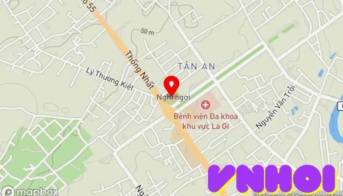 bản đồ của Quảng Trường Thị Xã Lagi Điểm thu hút khách du lịch trong Bình Thuận