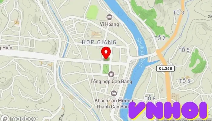 bản đồ của Quảng trường Tượng đài Chủ tịch Hồ Chí Minh Điểm thu hút khách du lịch trong Cao Bằng