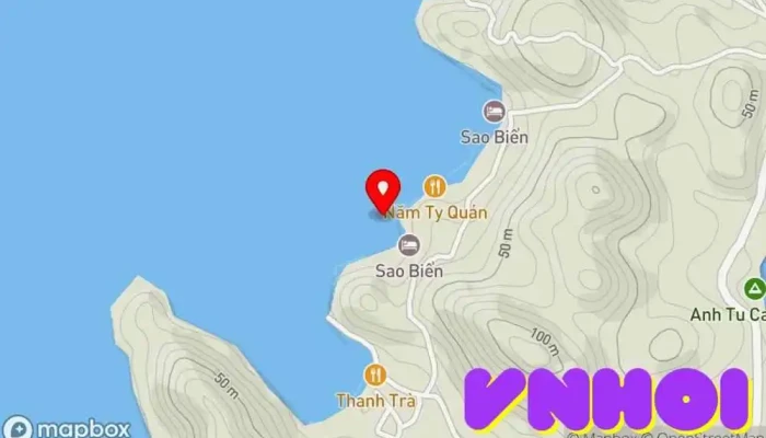 bản đồ của Sao Biển Điểm thu hút khách du lịch trong Khánh Hòa