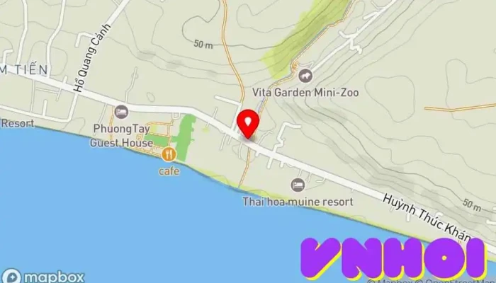 bản đồ của Suối Tiên - Mũi Né Điểm thu hút khách du lịch trong Bình Thuận