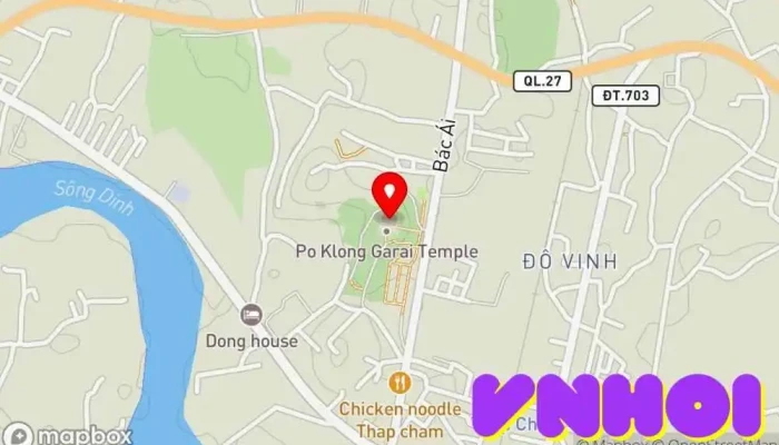 bản đồ của Tháp Chàm Phan Rang (Panduranga) Điểm thu hút khách du lịch trong Ninh Thuận