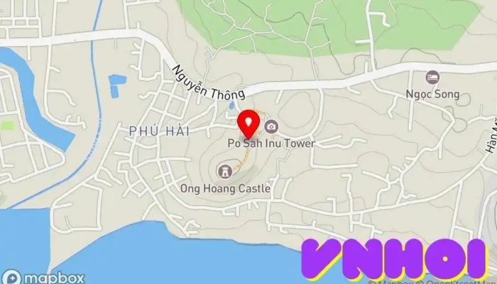 bản đồ của Tháp Chăm Po Sah Inư Điểm đến tôn giáo trong Bình Thuận