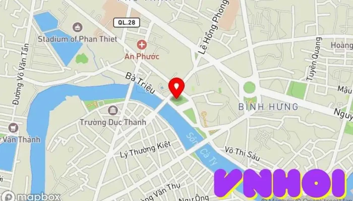 bản đồ của Tháp nước Phan Thiết Điểm mốc lịch sử, Điểm thu hút khách du lịch trong Bình Thuận
