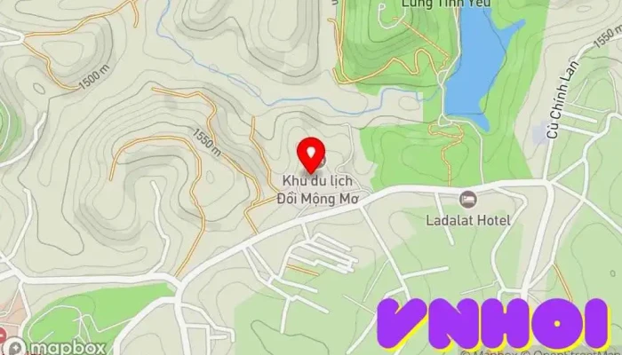 bản đồ của Thung lũng hoa cẩm tú cầu Điểm thu hút khách du lịch trong Lâm Đồng