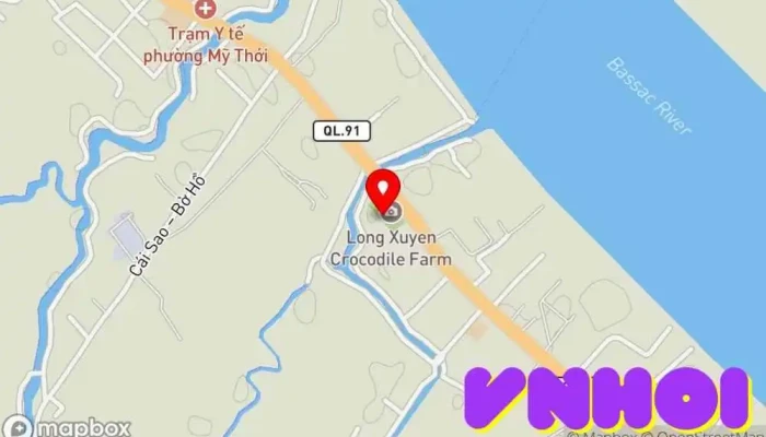 bản đồ của Trại Cá Sấu Long Xuyên Vườn bách thú trong An Giang