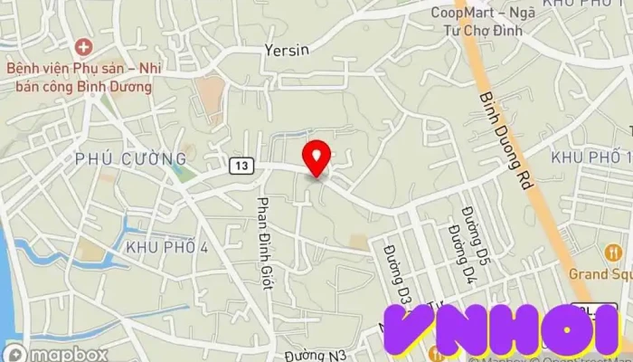 bản đồ của Trung Tâm Xúc Tiến Du Lịch Sở du lịch thành phố trong Bình Dương