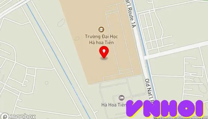 bản đồ của Trường đại học Hà Hoa Tiên Trường đại học trong QL1A