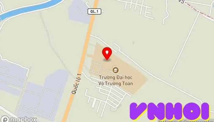 bản đồ của Trường Đại Học Võ Trường Toản Trường cao đẳng/đại học tư thục, Trường đại học trong Hậu Giang
