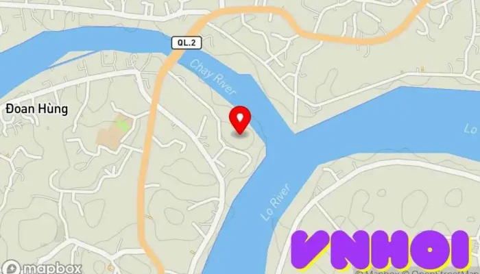 bản đồ của Tượng đài Chiến Thắng Sông Lô Đài tưởng niệm chiến tranh trong Phú Thọ