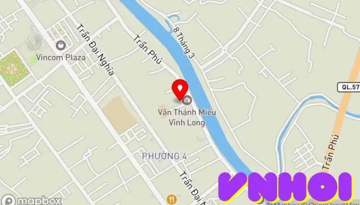 bản đồ của Văn Thánh Miếu vĩnh long Địa điểm lịch sử, Điểm thu hút khách du lịch trong Vĩnh Long