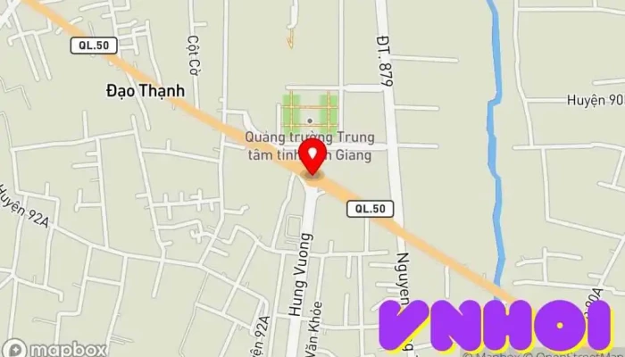 bản đồ của Vòng xoay Quảng trường Điểm thu hút khách du lịch trong Tiền Giang